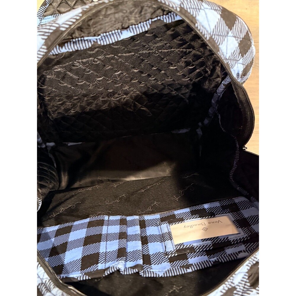 Vera Bradley Quilted Campus Backpack - Blue/Black Buffalo Plaid - Picture 9 of 10
